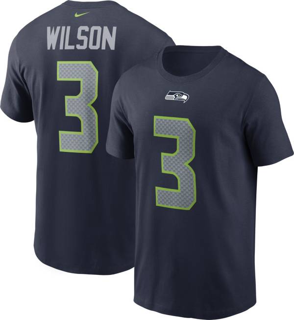 Nike Men's Seattle Seahawks Legend Russell Wilson #3 Navy T-Shirt