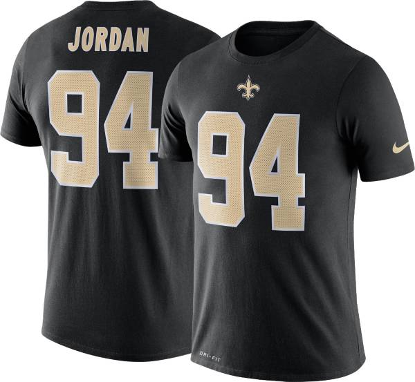 Nike Men's New Orleans Saints Cameron Jordan #94 Logo Black T-Shirt