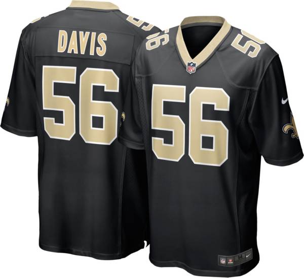 Nike Men's New Orleans Saints Demario Davis #56 Home Black Game Jersey