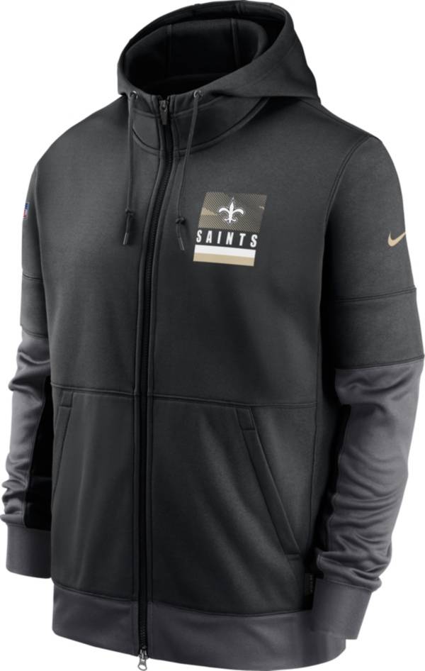 Nike Men's New Orleans Saints Sideline Lock Up Full-Zip Black Hoodie