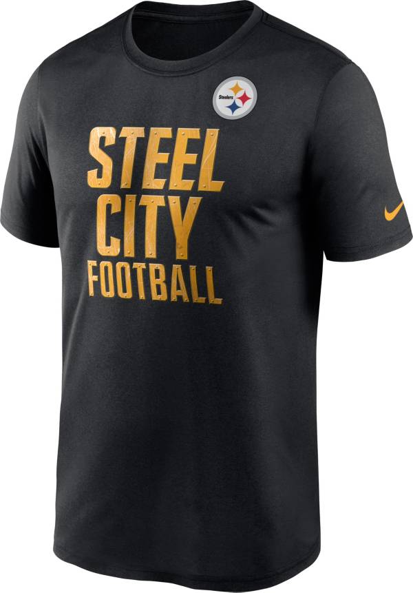 Nike Men's Pittsburgh Steelers Steel City Legend Logo Black T-Shirt