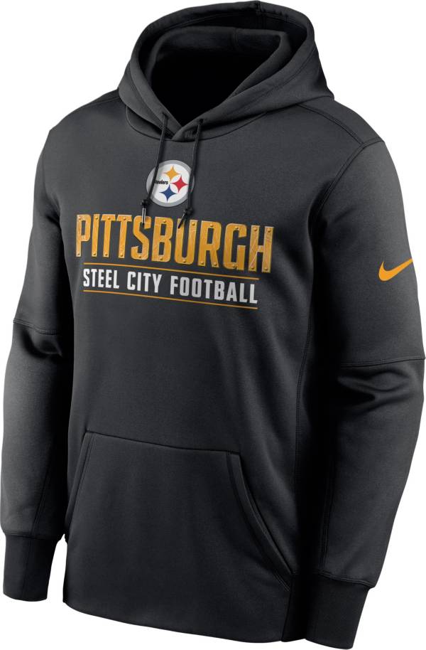 Nike Men's Pittsburgh Steelers Steel City Therma-FIT Black Pullover Hoodie