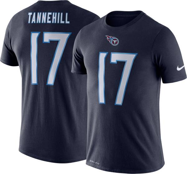 Nike Men's Tennessee Titans Ryan Tannehill #17 Logo Navy T-Shirt