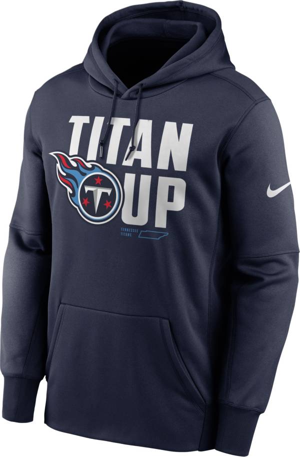 Nike Men's Tennessee Titans College Navy Therma Pullover Hoodie