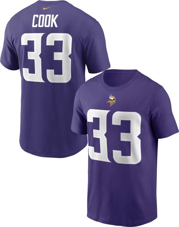 Nike Men's Minnesota Vikings Dalvin Cook #33 Court Purple T-Shirt