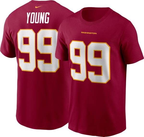 Nike Men's Washington Football Team Chase Young #99 Red Logo T-Shirt