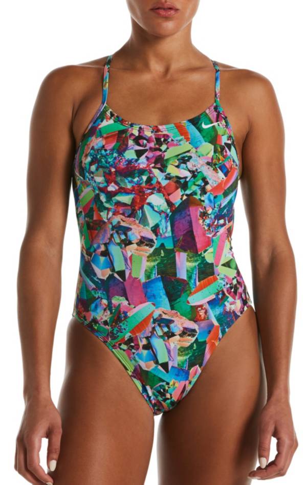 Nike Women's Hydrastrong Gemstone Lace Up Tie-Back One-Piece Swimsuit