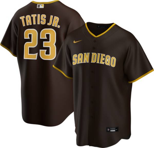 Nike Men's Replica San Diego Padres Fernando Tatis Jr. #23 Cool Base Brown Jersey