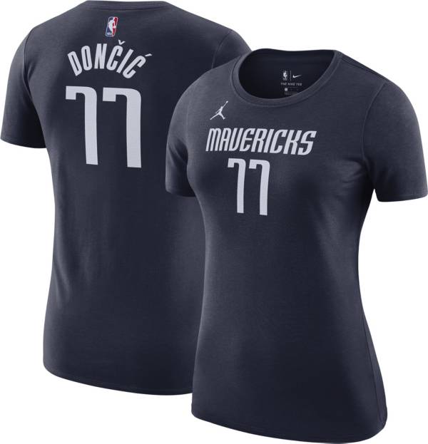 Jordan Women's Dallas Mavericks Navy Luka Doncic #77 Statement T-Shirt