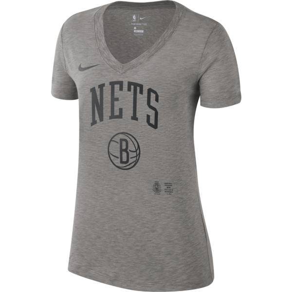 Nike Women's Brooklyn Nets Grey Slub T-Shirt