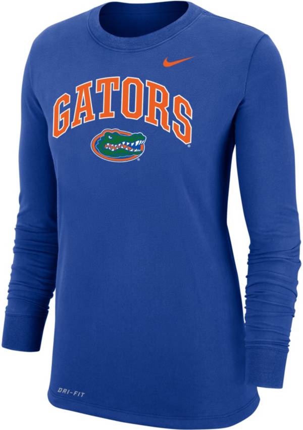 Nike Women's Florida Gators Blue Dri-FIT Cotton Long Sleeve T-Shirt