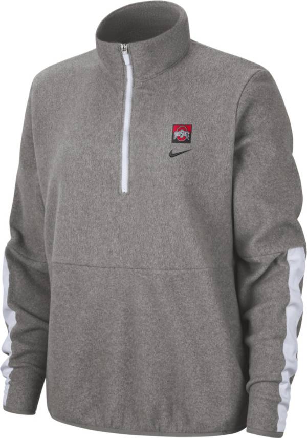 Nike Women's Ohio State Buckeyes Gray Therma Half-Zip Fleece