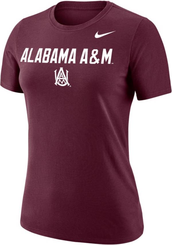 Nike Women's Alabama A&M Bulldogs Maroon Dri-FIT Cotton Performance T-Shirt
