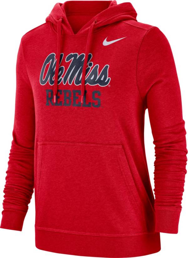 Nike Women's Ole Miss Rebels Red Club Fleece Pullover Hoodie