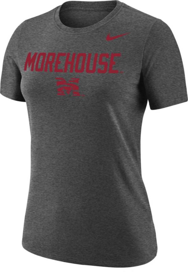 Nike Women's Morehouse College Maroon Tigers Grey Dri-FIT Cotton Performance T-Shirt