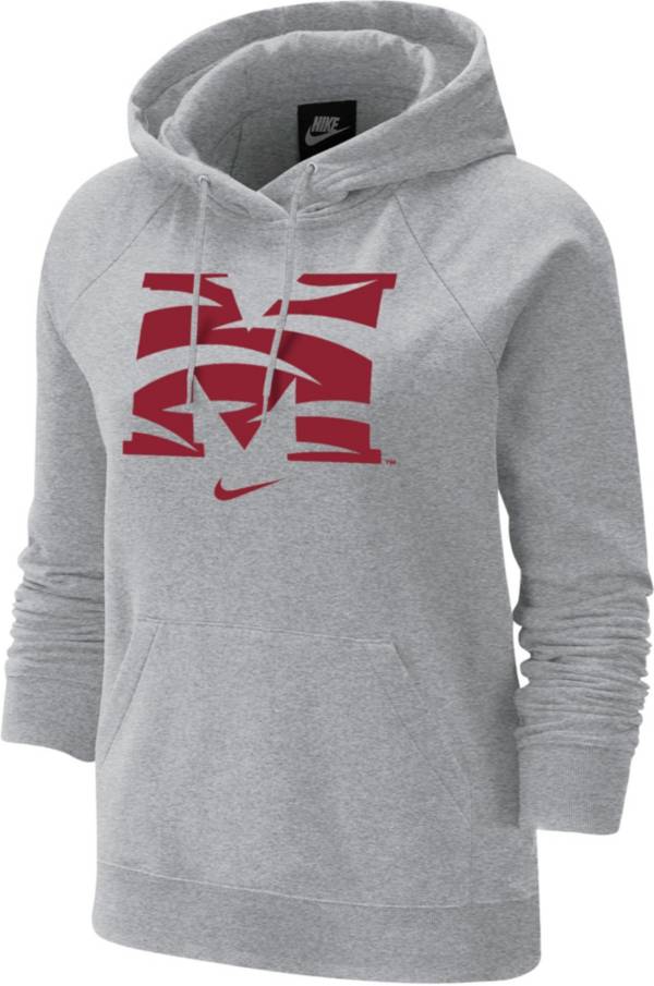 Nike Women's Morehouse College Maroon Tigers Grey Varsity Pullover Hoodie