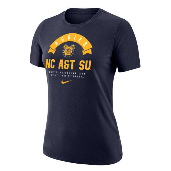 Nike Women's North Carolina A&T Aggies Navy Dri-Fit Cotton T-Shirt