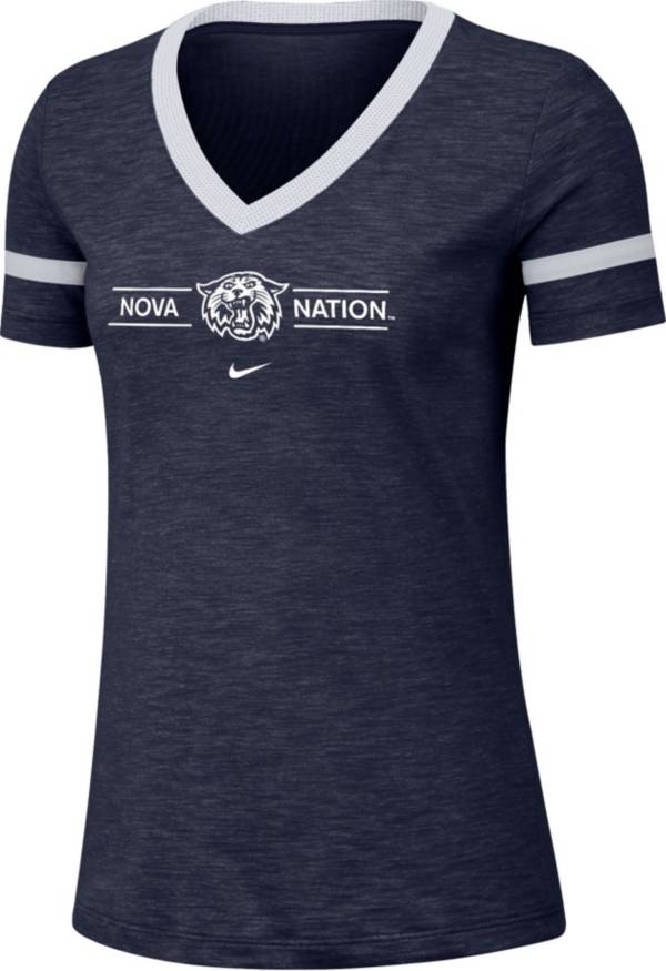 Nike Women's Villanova Wildcats Navy V-Neck T-Shirt