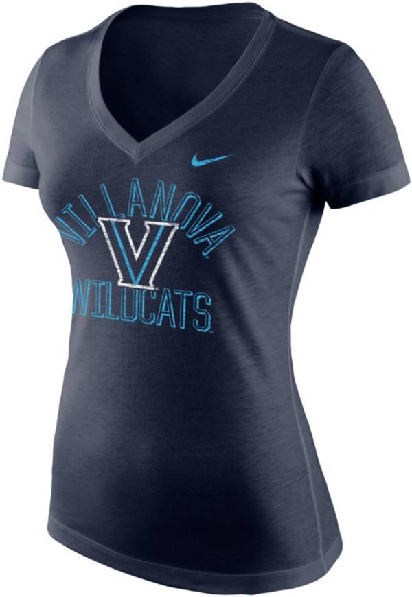 Nike Women's Villanova Wildcats Navy Tri-Blend V-Neck T-Shirt