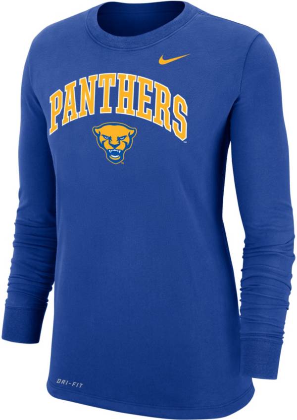 Nike Women's Pitt Panthers Blue Dri-FIT Cotton Long Sleeve T-Shirt