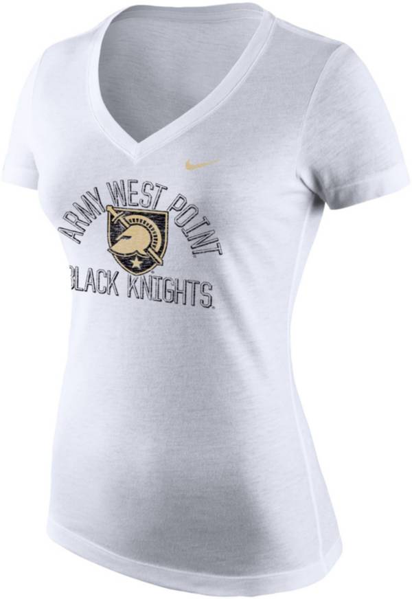 Nike Women's Army West Point Black Knights White Tri-Blend V-Neck T-Shirt