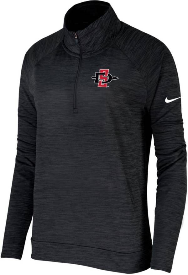 Nike Women's San Diego State Aztecs Pacer Quarter-Zip Black Shirt