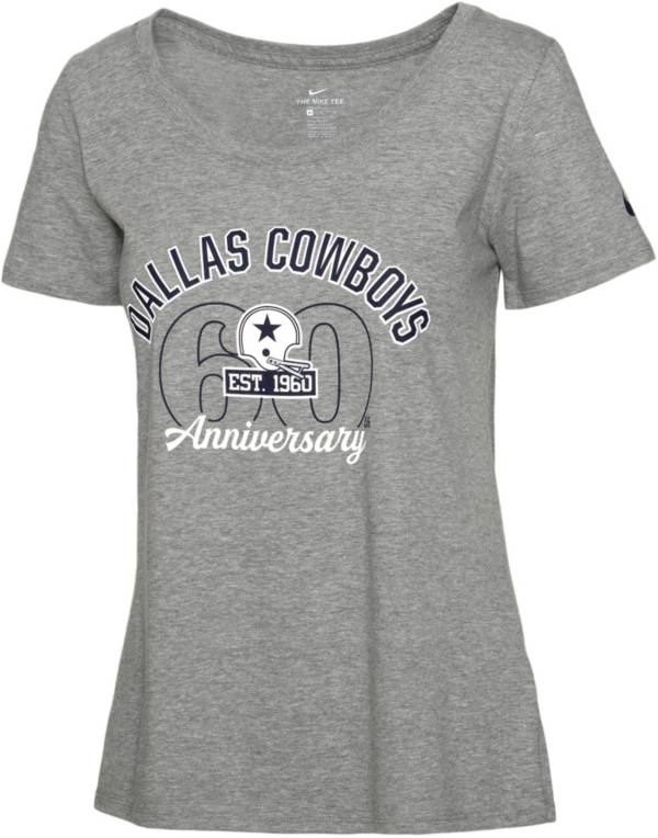 Nike Women's Dallas Cowboys 60th Anniversary Dark Grey Heather T-Shirt
