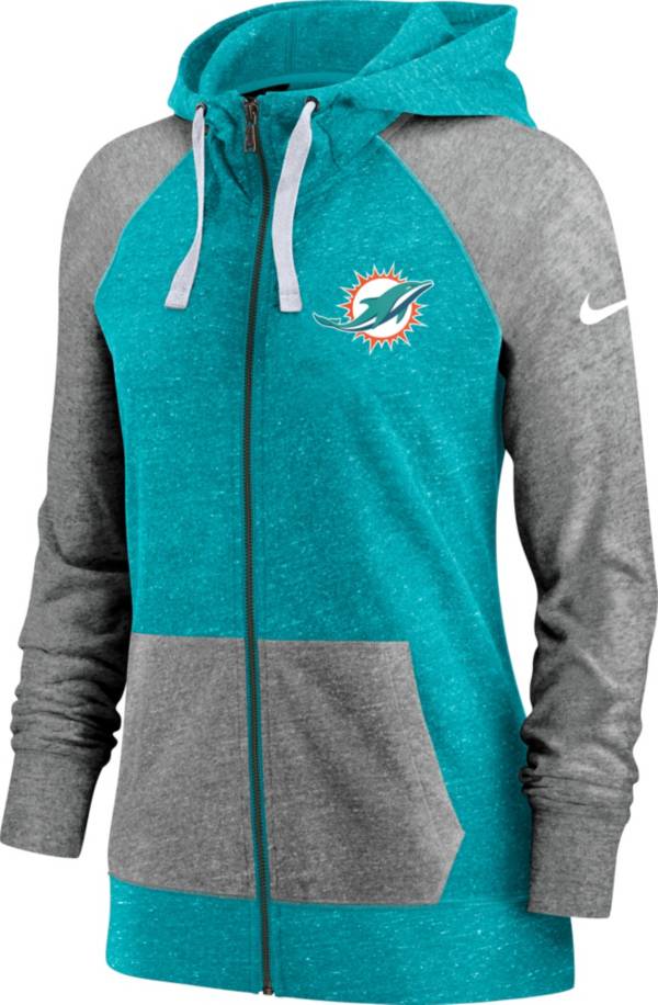 Nike Women's Miami Dolphins Gym Vintage Green Full-Zip Hoodie