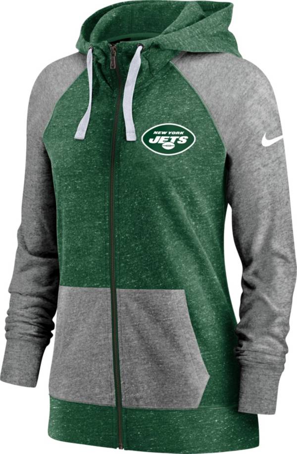 Nike Women's New York Jets Green Gym Vintage Full-Zip Hoodie