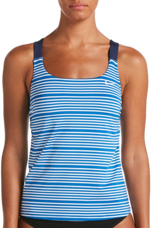 Nike Women's 6:1 Striped V-Neck Tankini Top