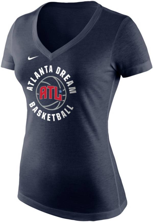 Nike Women's Atlanta Dream Navy Tri-Blend V-Neck T-Shirt