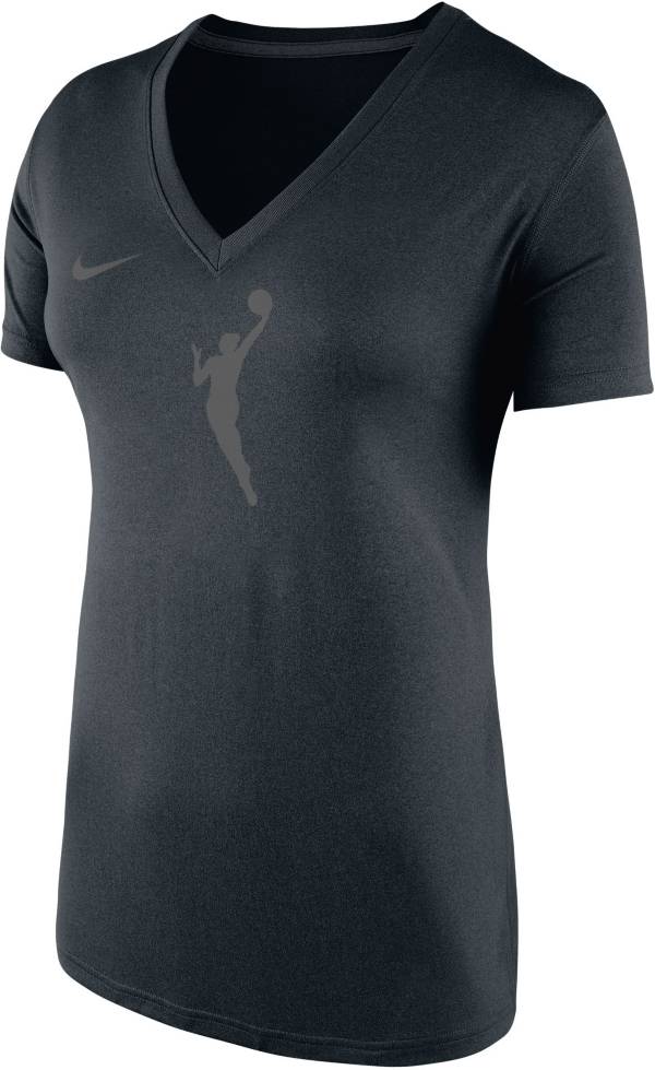 Nike Women's WNBA Primary Logo V-Neck Black T-Shirt