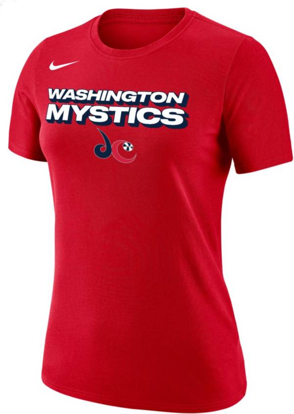 Nike Women's Washington Mystics Red Dri-FIT Cotton Logo T-Shirt