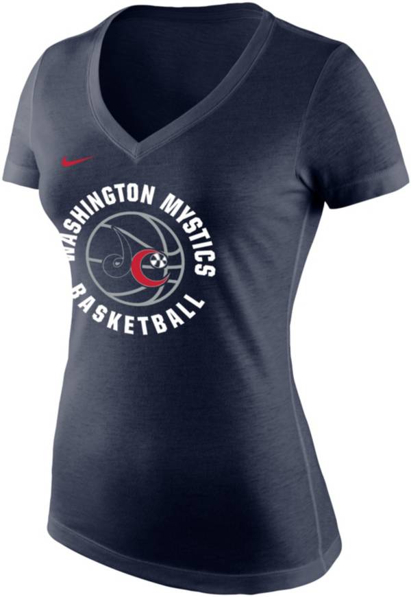 Nike Women's Washington Mystics Navy Tri-Blend V-Neck T-Shirt