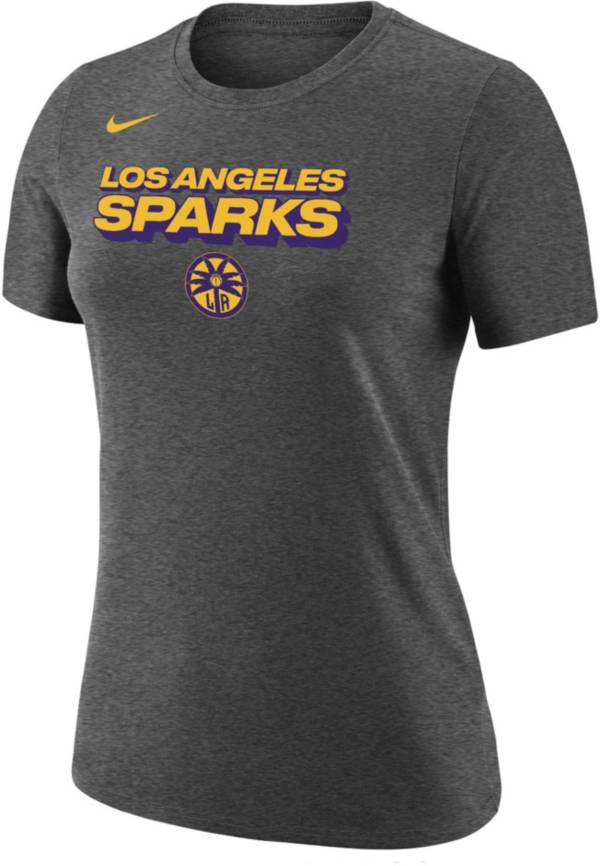 Nike Women's Los Angeles Sparks Grey Dri-FIT Cotton Logo T-Shirt