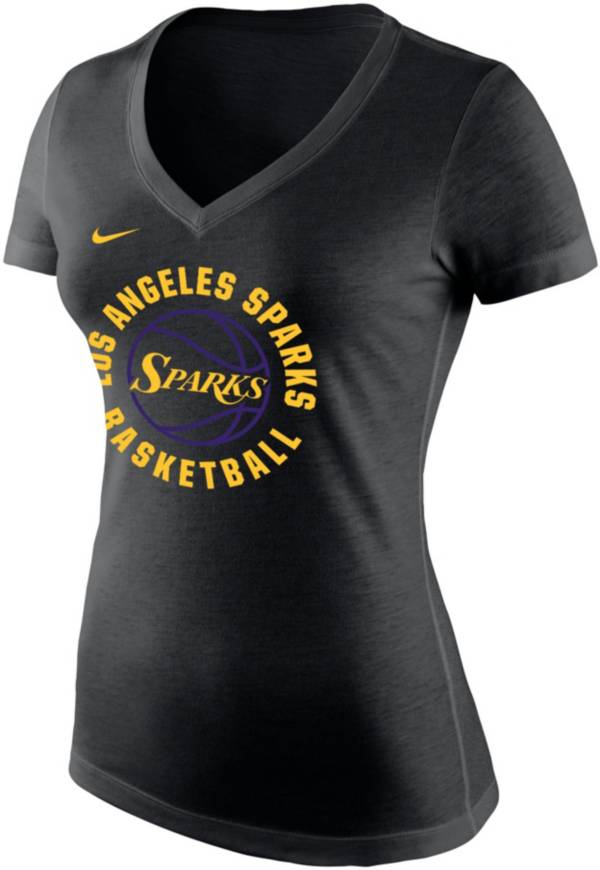 Nike Women's Los Angeles Sparks Tri-Blend V-Neck Black T-Shirt