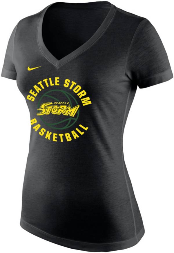 Nike Women's Seattle Storm Tri-Blend V-Neck Black T-Shirt