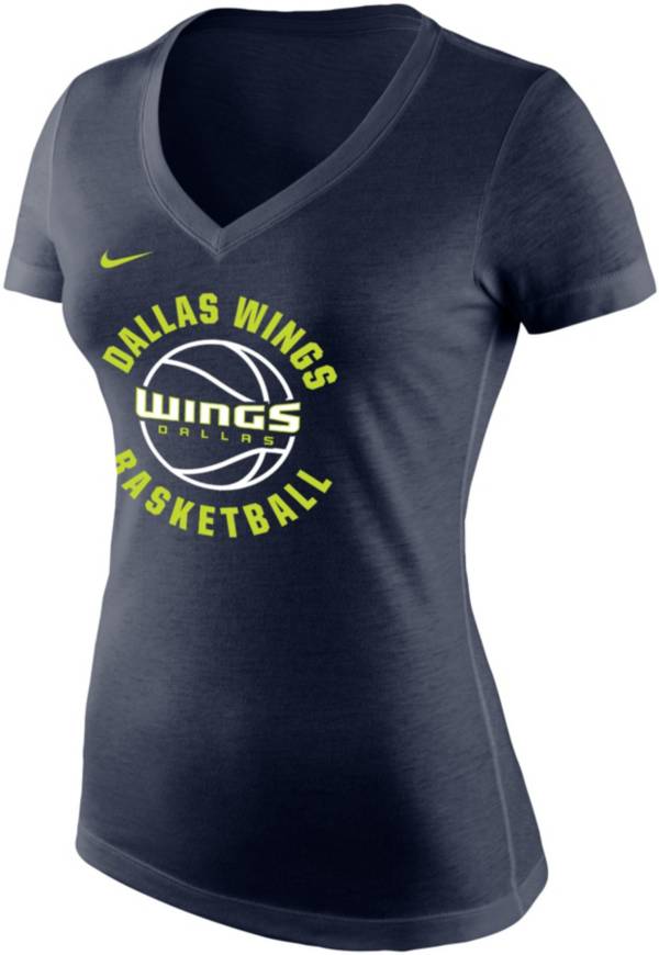 Nike Women's Dallas Wings Navy Tri-Blend V-Neck T-Shirt