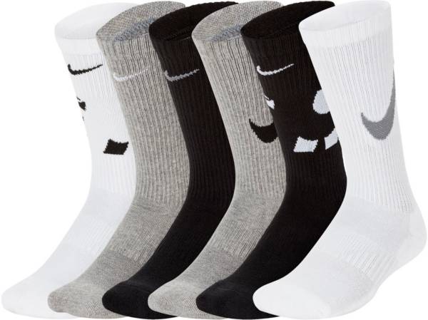 Nike Youth Everyday Cushioned Crew Socks – 6 Pack