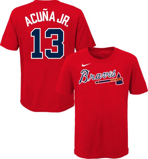 Nike Youth Atlanta Braves Ronald Acuna Jr. #13 Red T-Shirt
