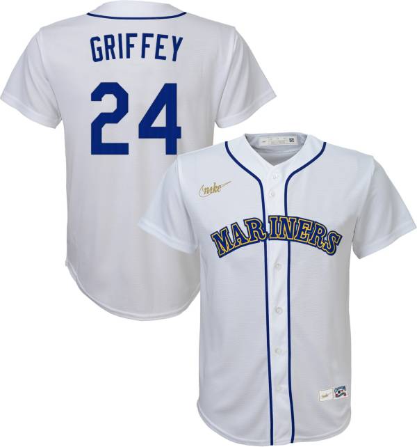 Nike Youth Replica Seattle Mariners Ken Griffey Jr. #24 Cool Base Cooperstown White Jersey