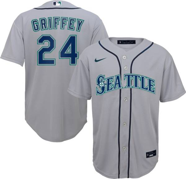 Nike Youth Replica Seattle Mariners Ken Griffey Jr. #24 Cool Base Grey Jersey