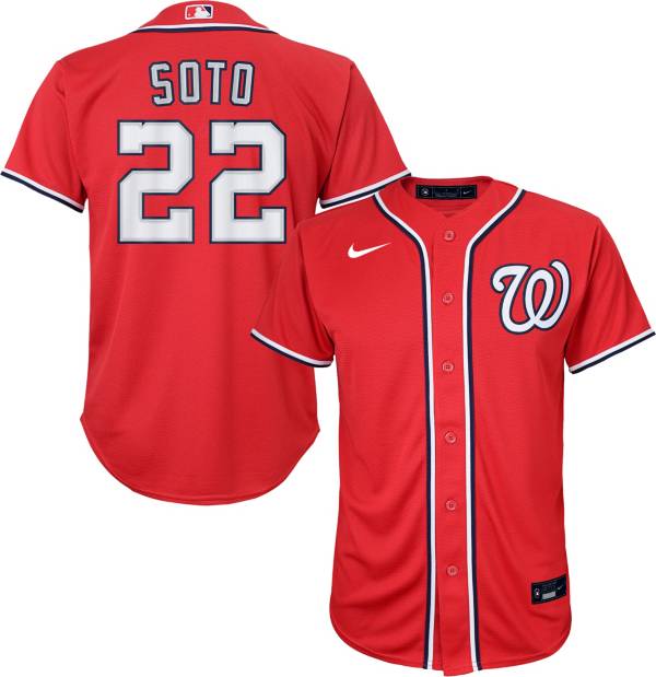 Nike Youth Replica Washington Nationals Juan Soto #22 Cool Base Red Jersey