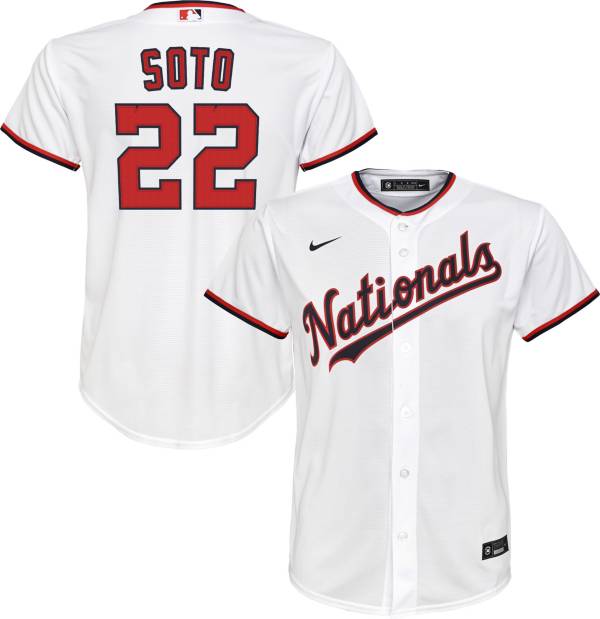 Nike Youth Replica Washington Nationals Juan Soto #22 Cool Base White Jersey