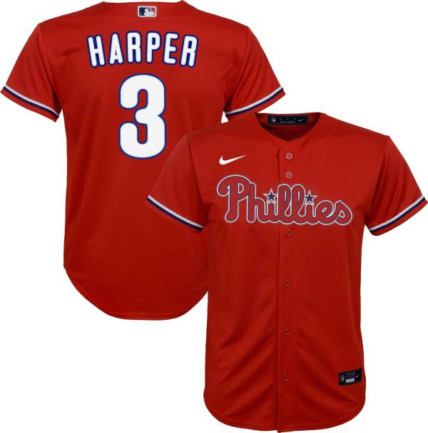 Nike Youth Replica Philadelphia Phillies Bryce Harper #3 Cool Base Red Jersey