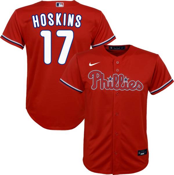 Nike Youth Replica Philadelphia Phillies Rhys Hoskins #17 Cool Base Red Jersey