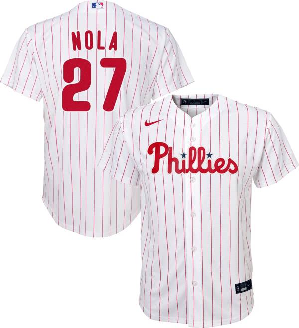 Nike Youth Replica Philadelphia Phillies Aaron Nola #27 Cool Base White Jersey