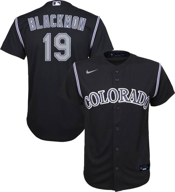 Nike Youth Replica Colorado Rockies Charlie Blackmon #19 Cool Base Black Jersey