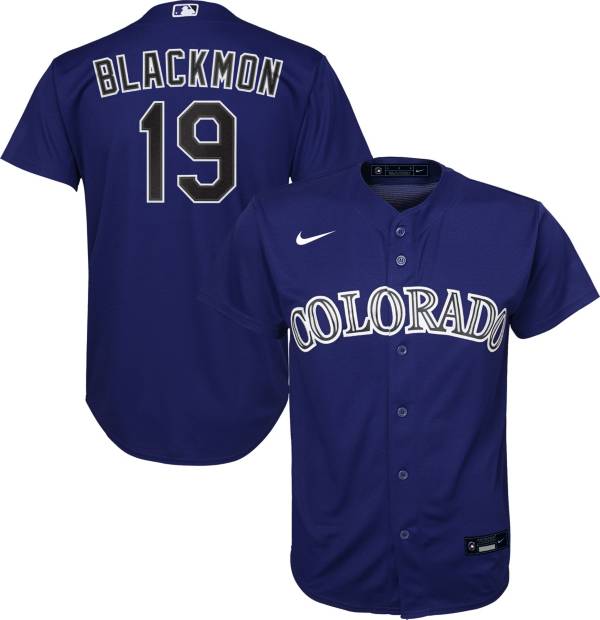 Nike Youth Replica Colorado Rockies Charlie Blackmon #19 Cool Base Purple Jersey