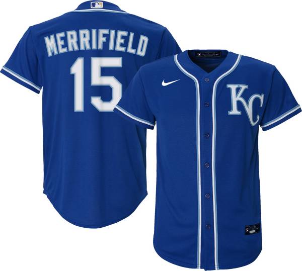 Nike Youth Replica Kansas City Royals Whit Merrifield #15 Cool Base Royal Jersey